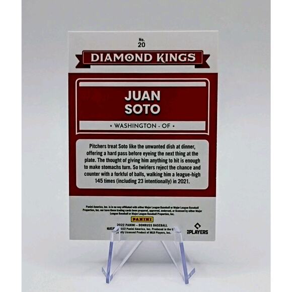 2022 Panini Donruss - Diamond Kings Juan Soto #20 Holo Orange REFRACTOR - Picture 4 of 5